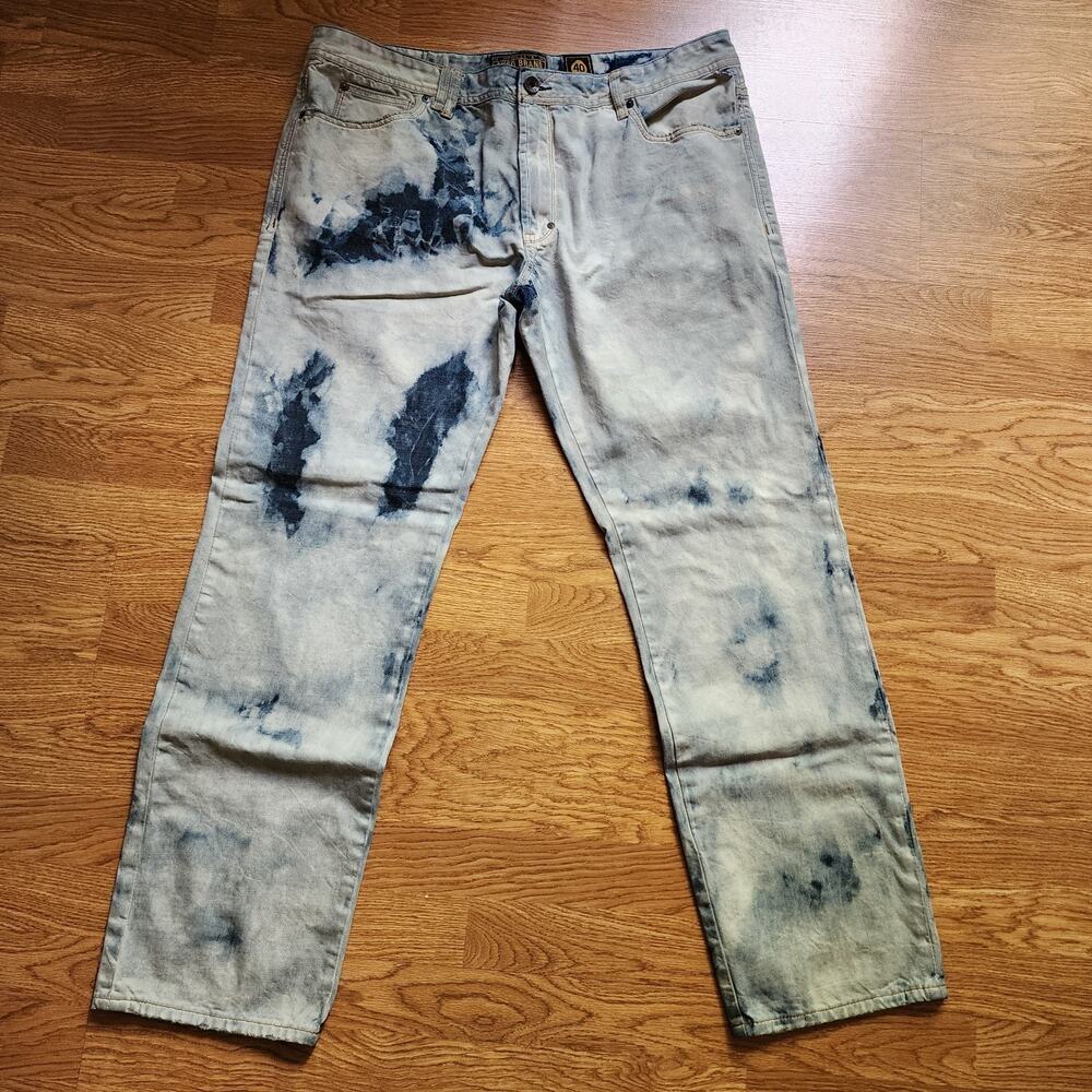 Akoo Brand Jeans Mens Size 40 Blue Acid Wash Boot Cut 100% Cotton